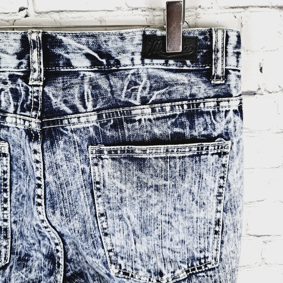 MECCA | slim straight crinkle acid wash jeans - Picture 4 of 9